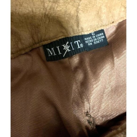 Mix It Vintage 90s Y2k Brown Leather Suede Flared Western Pants - Picture 8 of 8